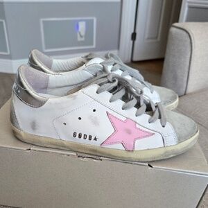 Golden Goose Superstar Mixed Leather Low-Top Sneakers